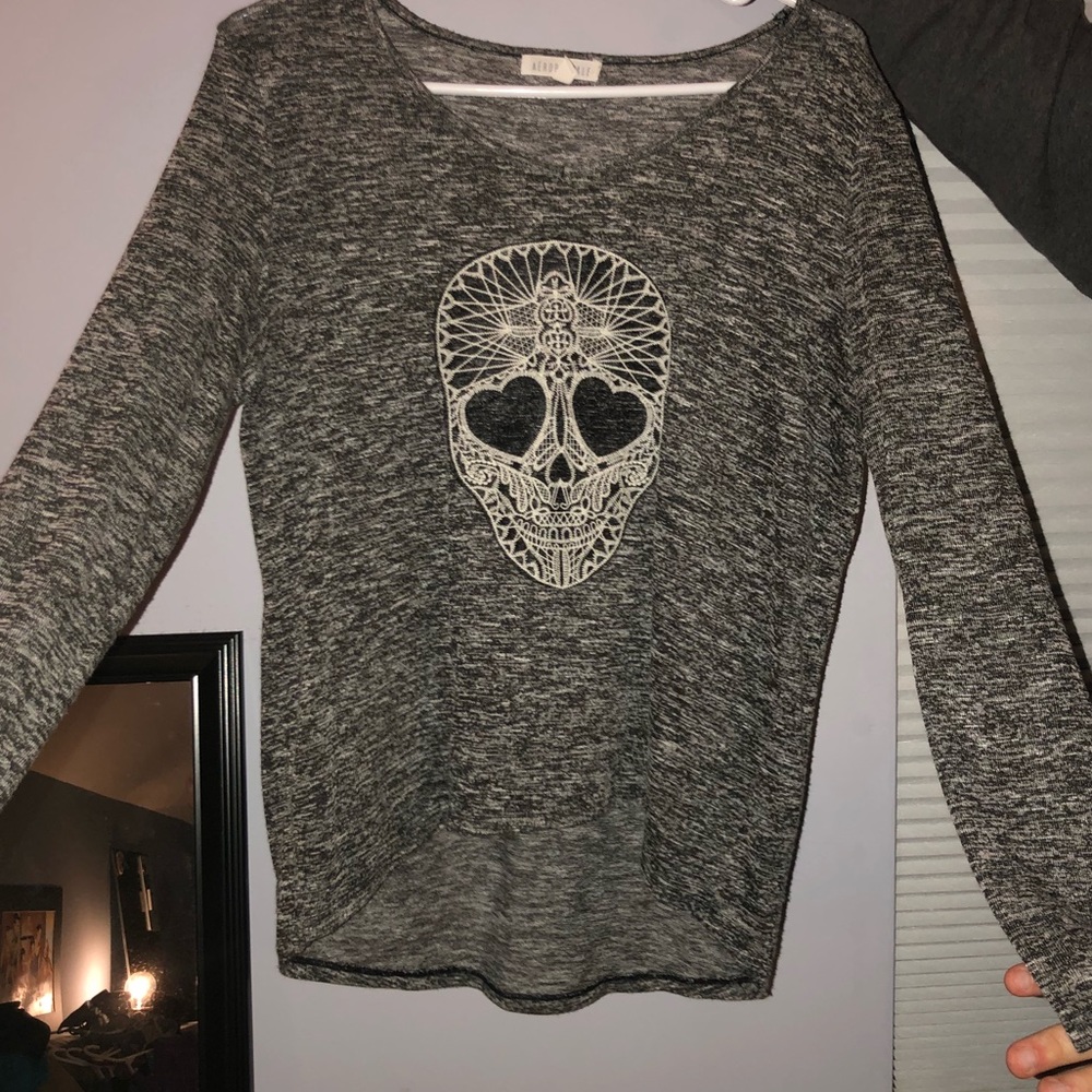 black and white skull sweater